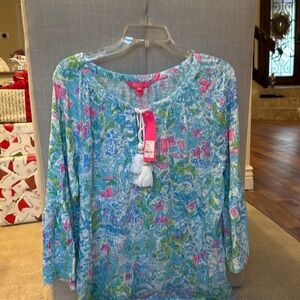 Lilly Pulitzer Del Lago Tunic What a Lovely Place Size XL NWT
